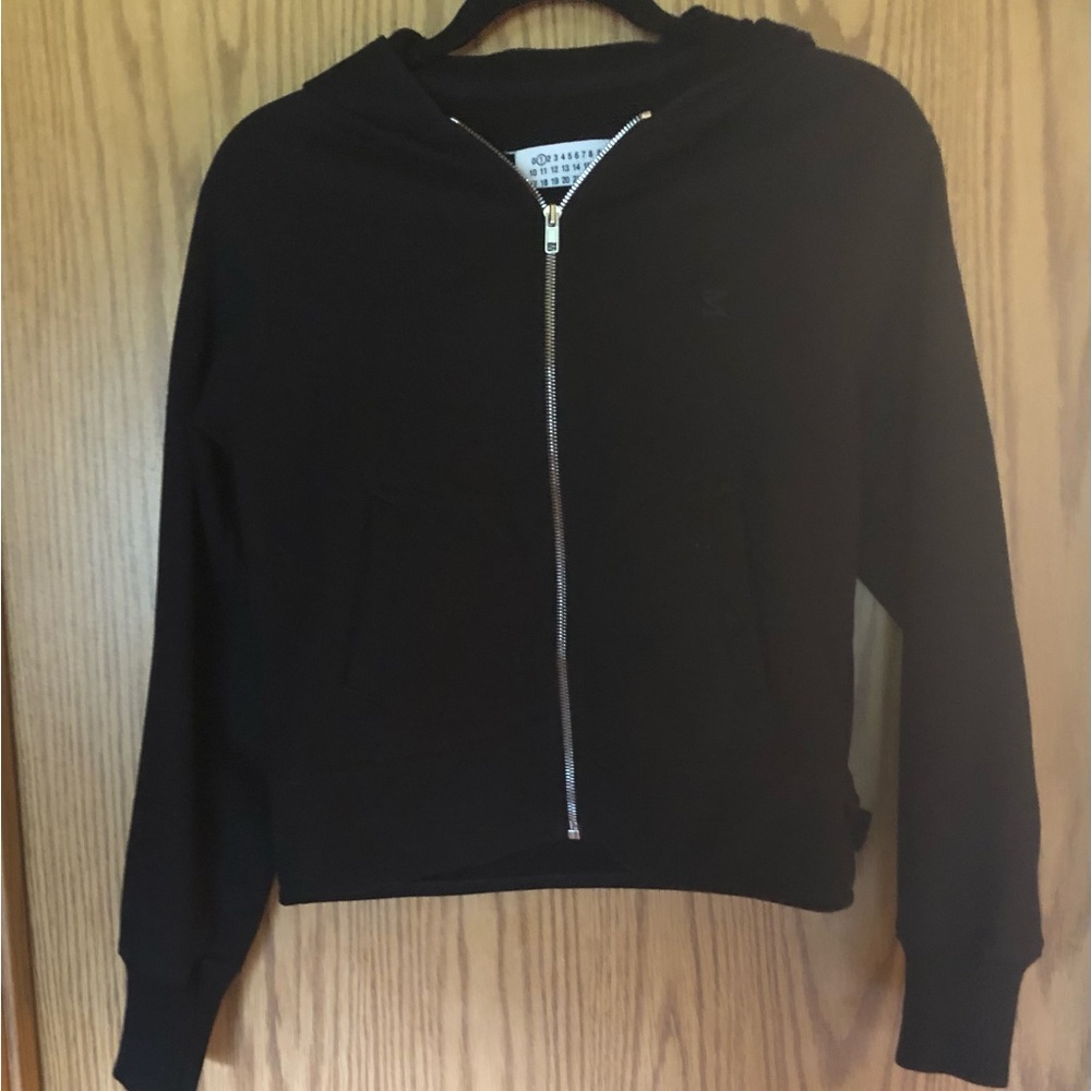 Maison Margiela Black Zip-Up Hoodie